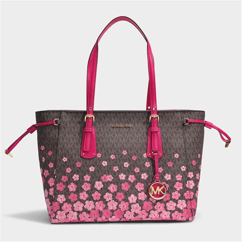 michael kors bag with flowers|tan michael kors bag.